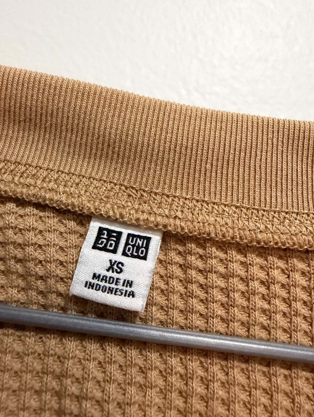 Uniqlo Waffle-Knit Long Sleeve Nightgown - Camel - Picture 2 of 2